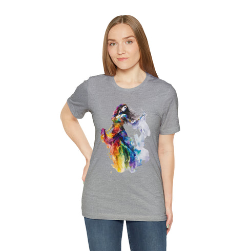 Rainbow Belly Dancer's Pose - Short Sleeve Tee